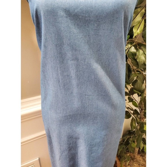 SHEIN Women's Blue Polyester Round Neck Strappy Knee Length Dress Size Medium - Picture 3 of 8